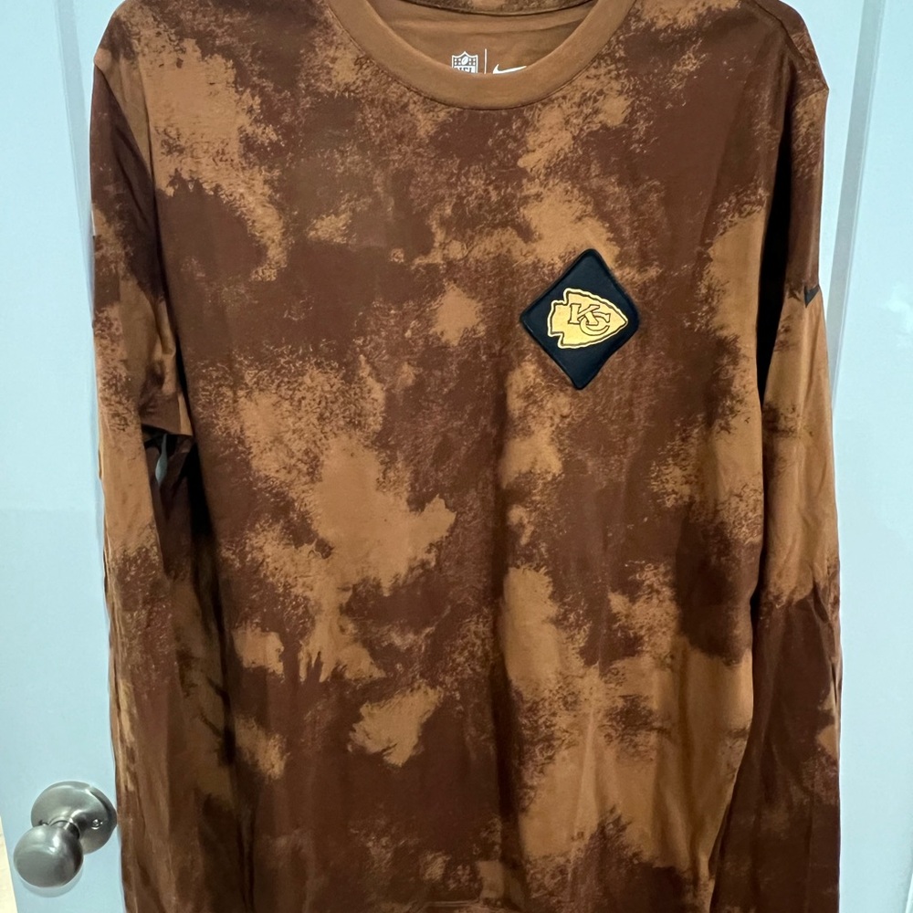 NFL Kansas City Chiefs Brown Tie-Dye Long Sleeve Tee